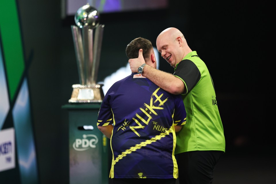 Van Gerwen poked fun at Littler just seconds after his famous win