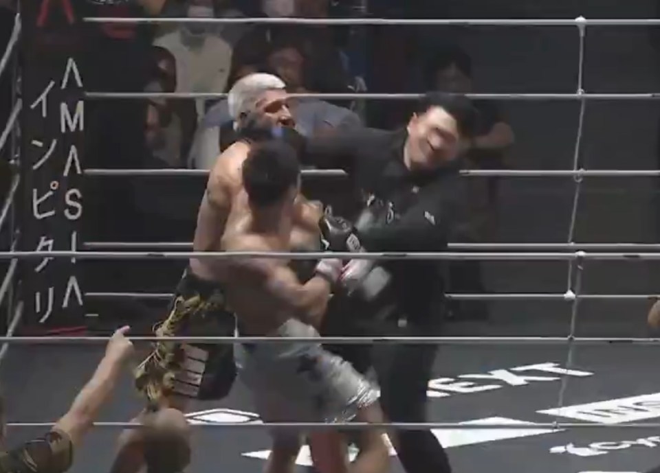 Anpo first hit the referee who intervened after two illegal shots from both fighters