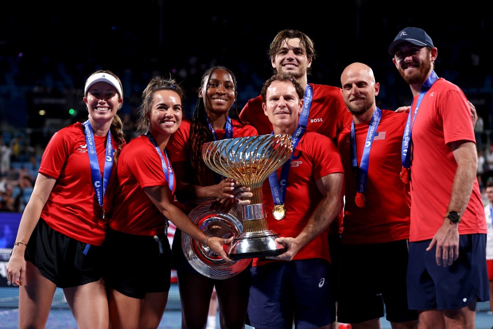 Team USA celebrate their second United Cup